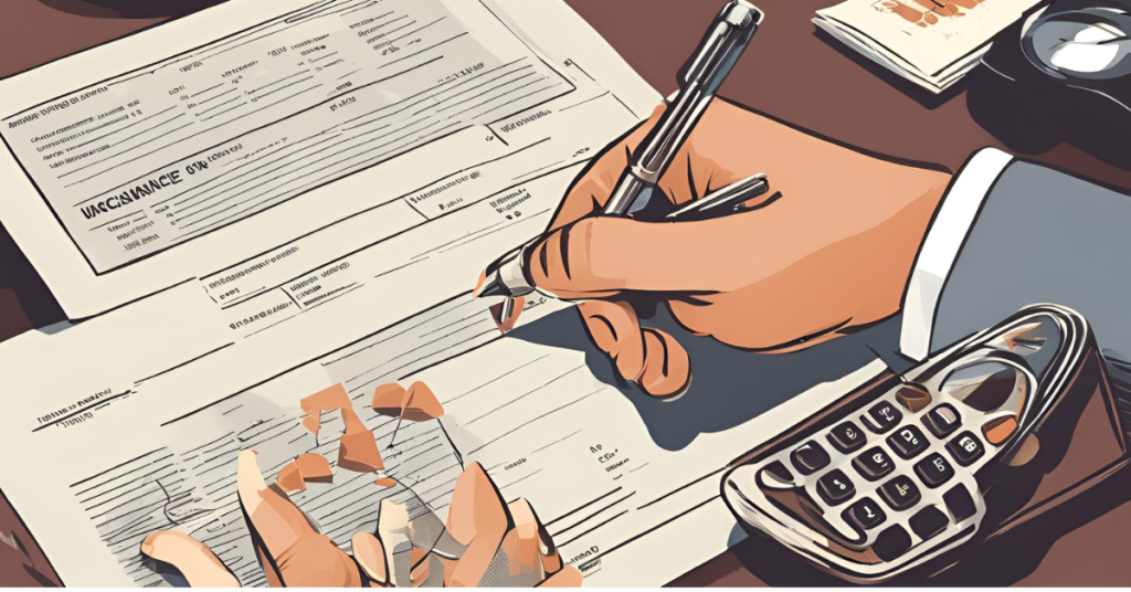 An image showing a person managing finances or signing a loan agreement