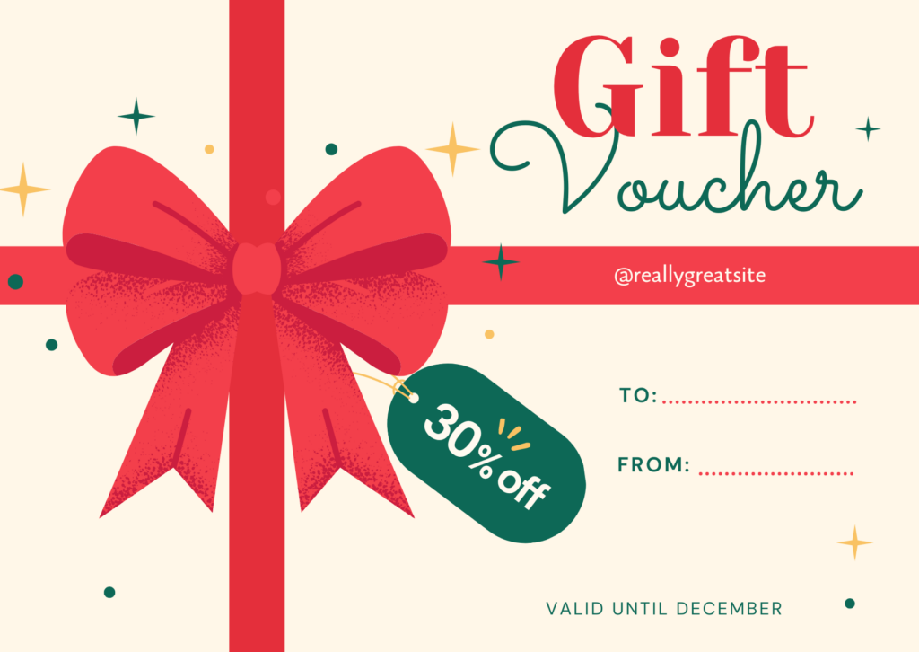 Red Playful Gift Voucher Christmas Card